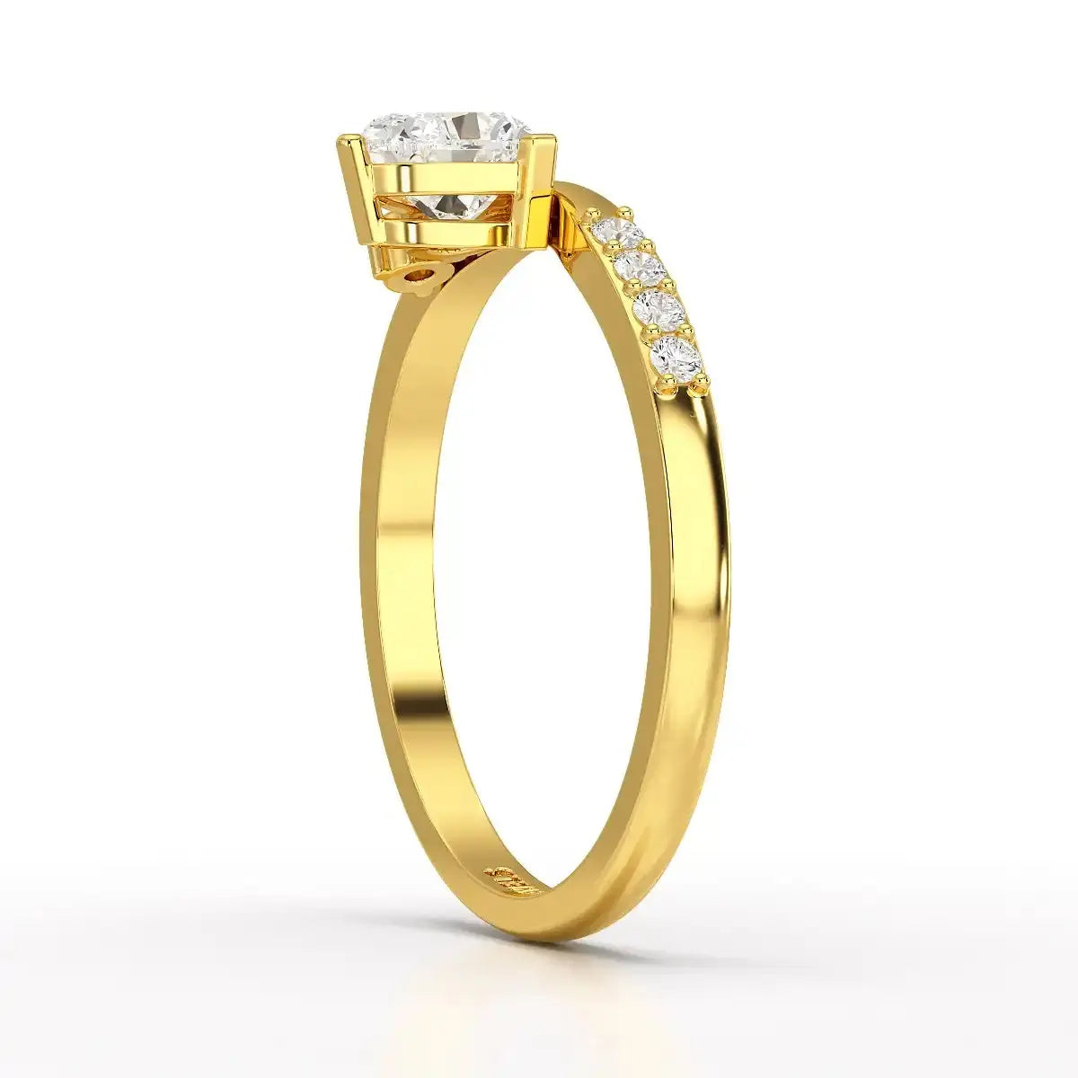 0.55 CT Stacked Heart & Round Cut Lab Diamonds Ring Jama Jewels