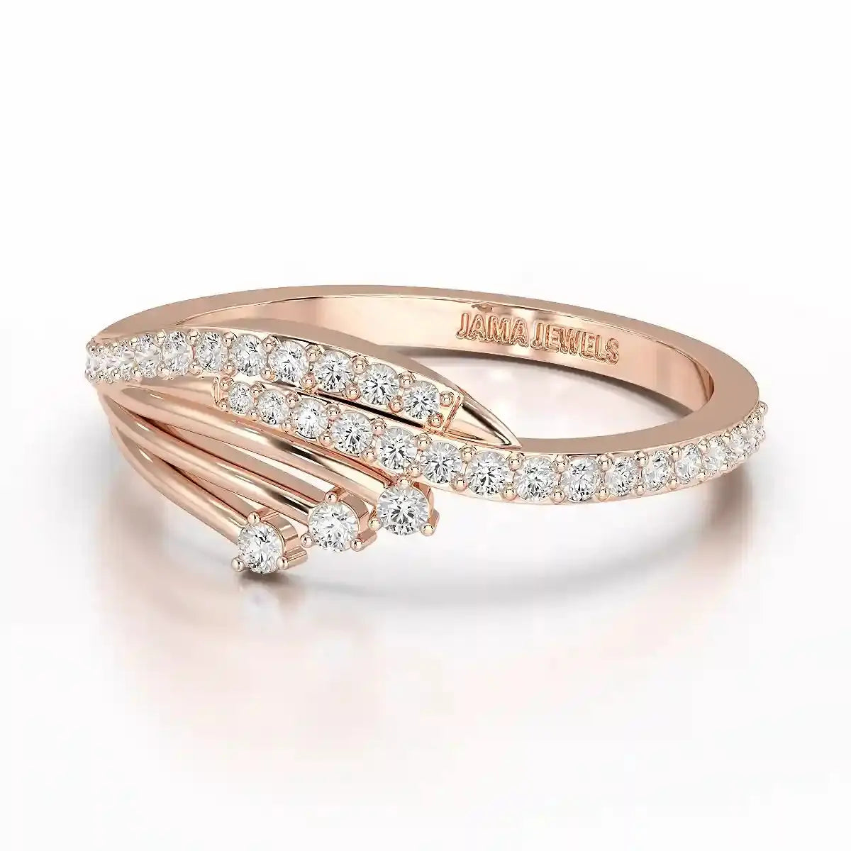 0.30 CT Round Cut Lab Diamond Bypass Ring Jama Jewels