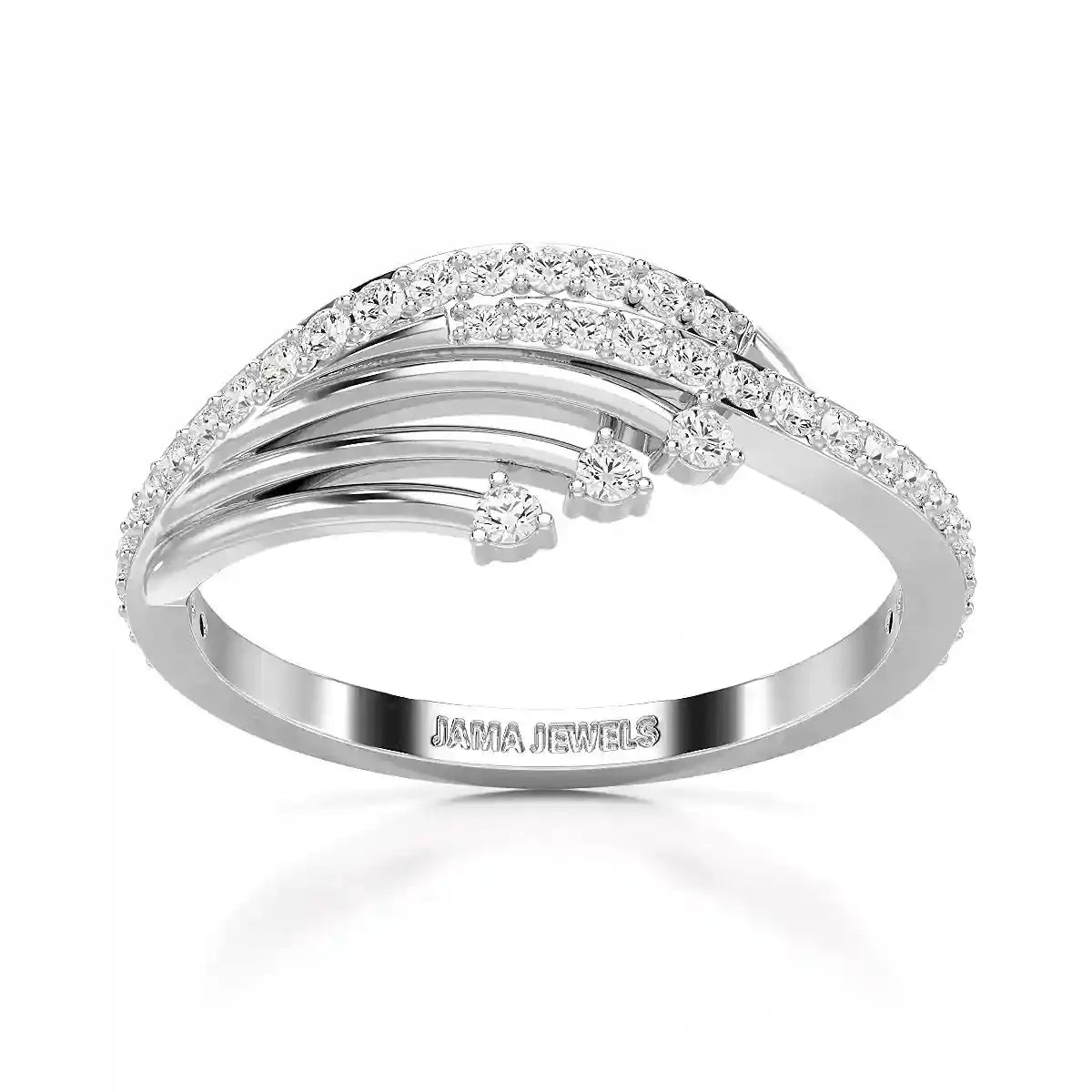 0.30 CT Round Cut Lab Diamond Bypass Ring Jama Jewels