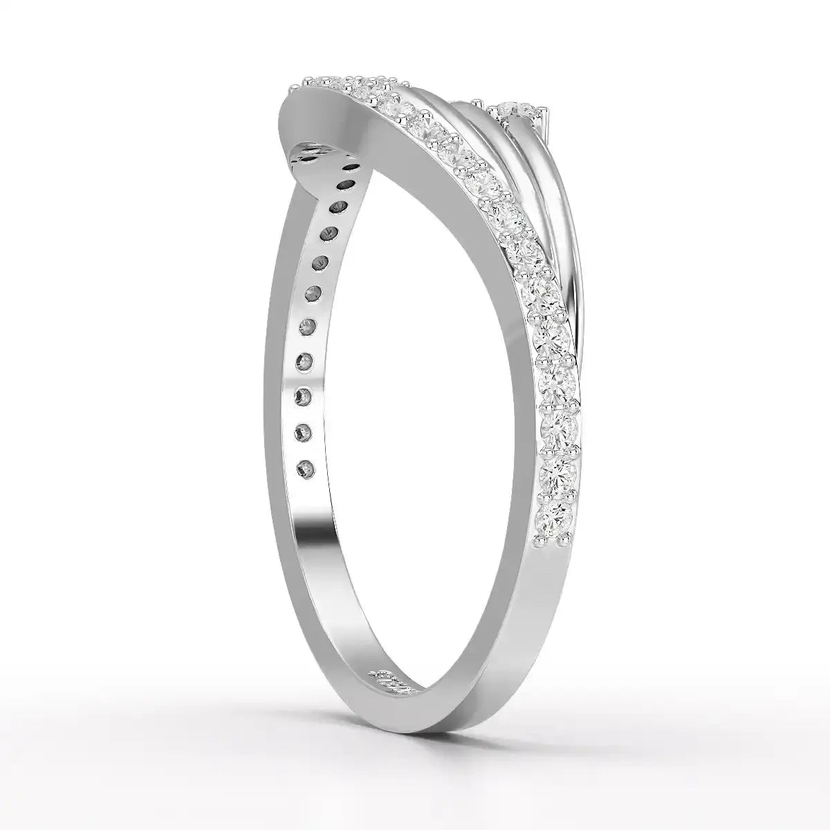 0.30 CT Round Cut Lab Diamond Bypass Ring Jama Jewels