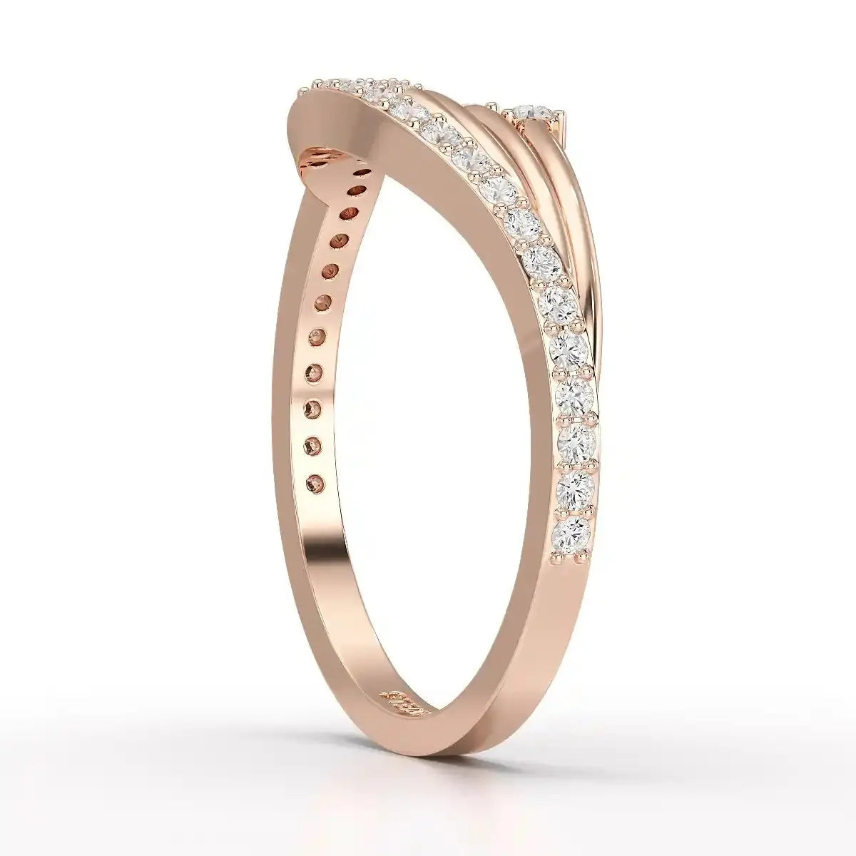 0.30 CT Round Cut Lab Diamond Bypass Ring Jama Jewels