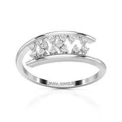 0.10 CT Pipe Pave Lab Diamond Ring with Round Diamonds Jama Jewels