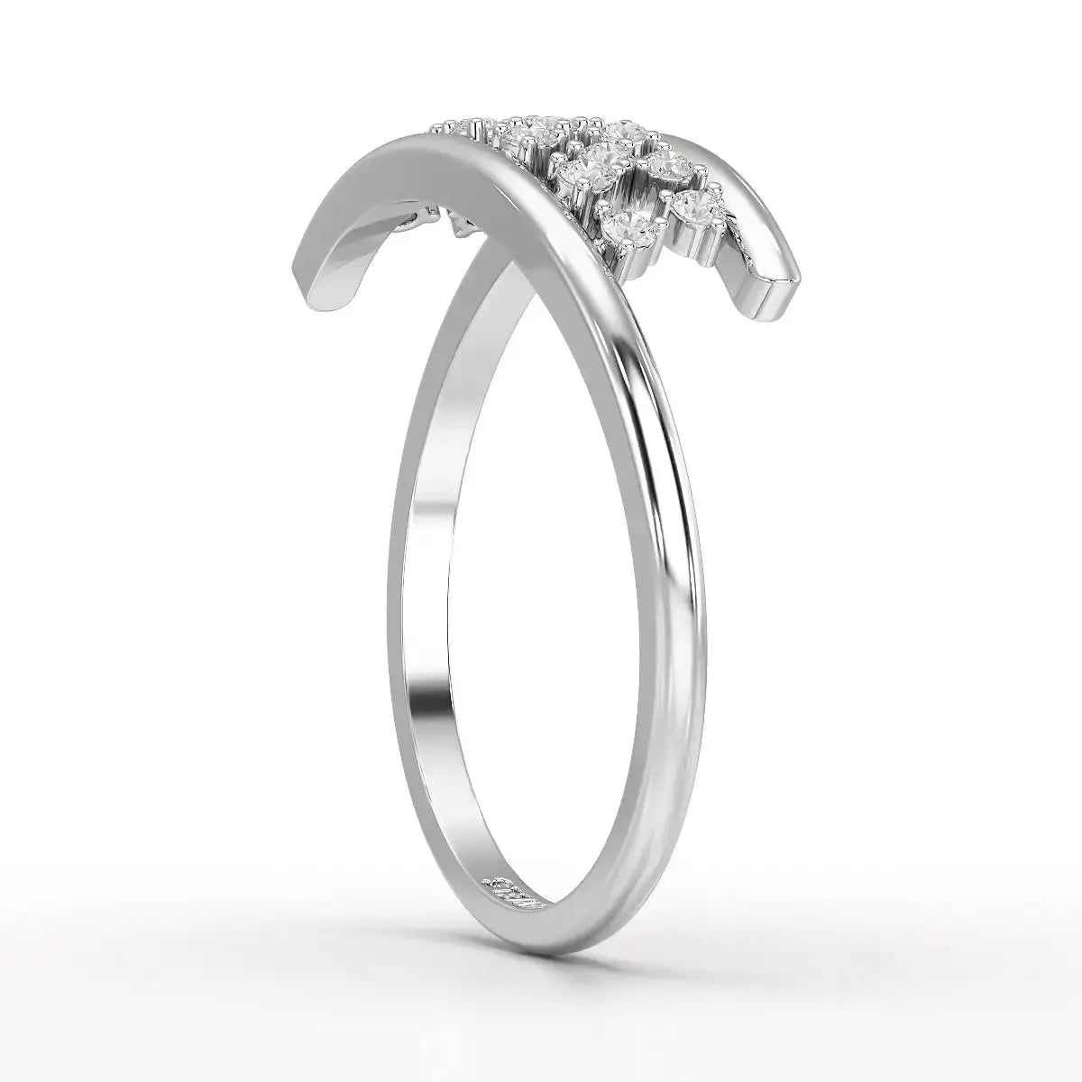 0.10 CT Pipe Pave Lab Diamond Ring with Round Diamonds Jama Jewels