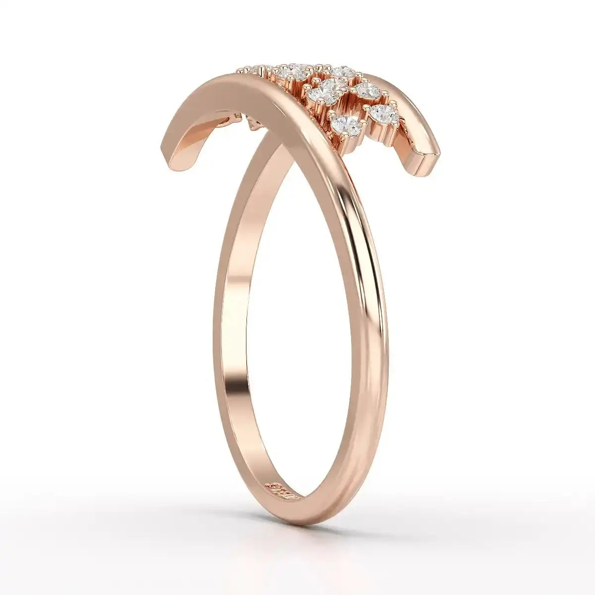 0.10 CT Pipe Pave Lab Diamond Ring with Round Diamonds Jama Jewels