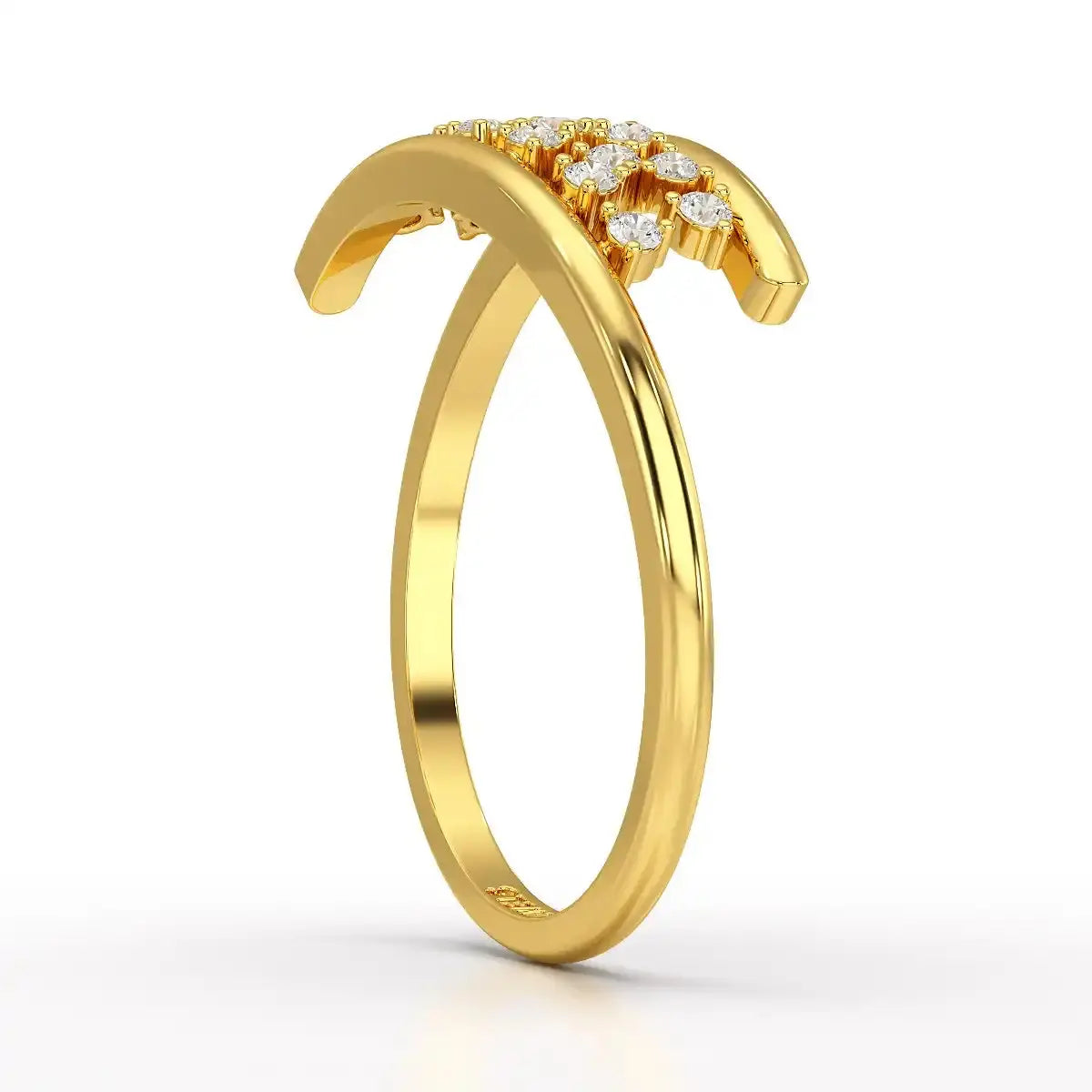 0.10 CT Pipe Pave Lab Diamond Ring with Round Diamonds Jama Jewels