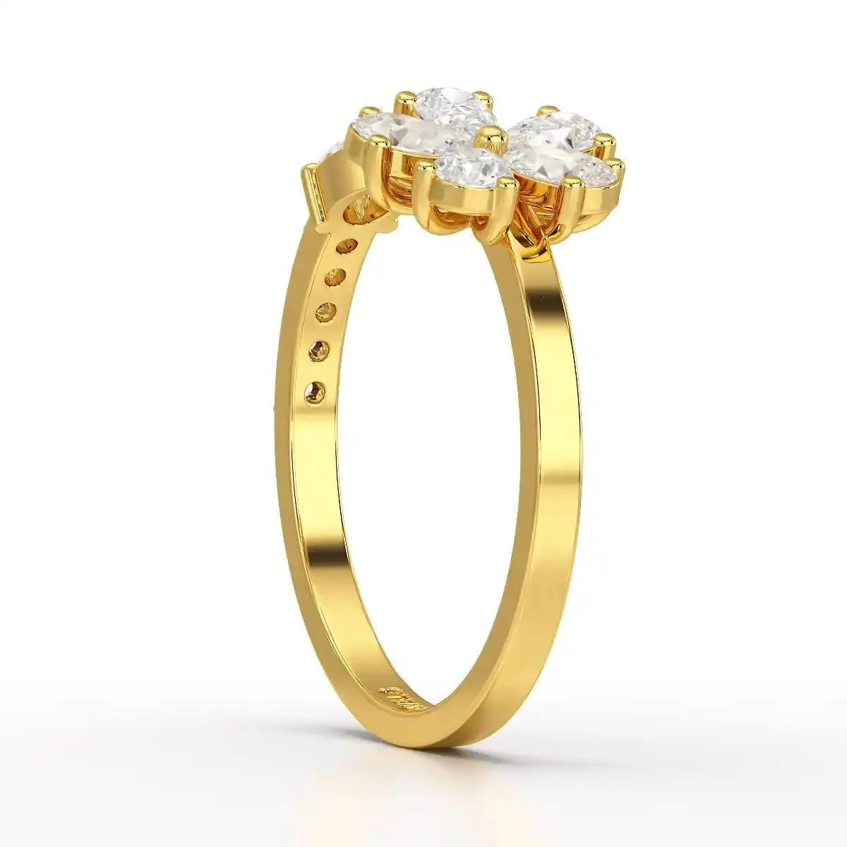 0.65 CT Open Ring with Pear & Round Cut Lab Diamonds Jama Jewels