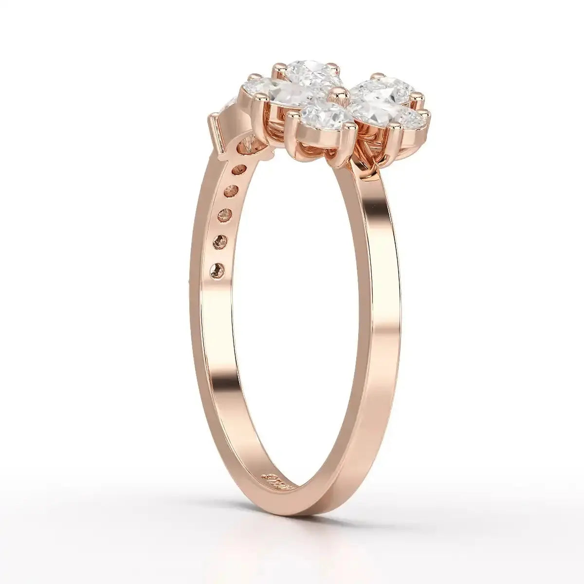 0.65 CT Open Ring with Pear & Round Cut Lab Diamonds Jama Jewels