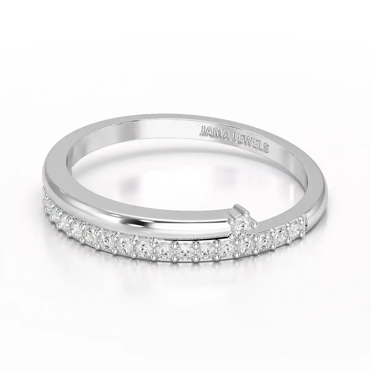 0.20 CT Round Cut Lab Diamond Split Ring Jama Jewels