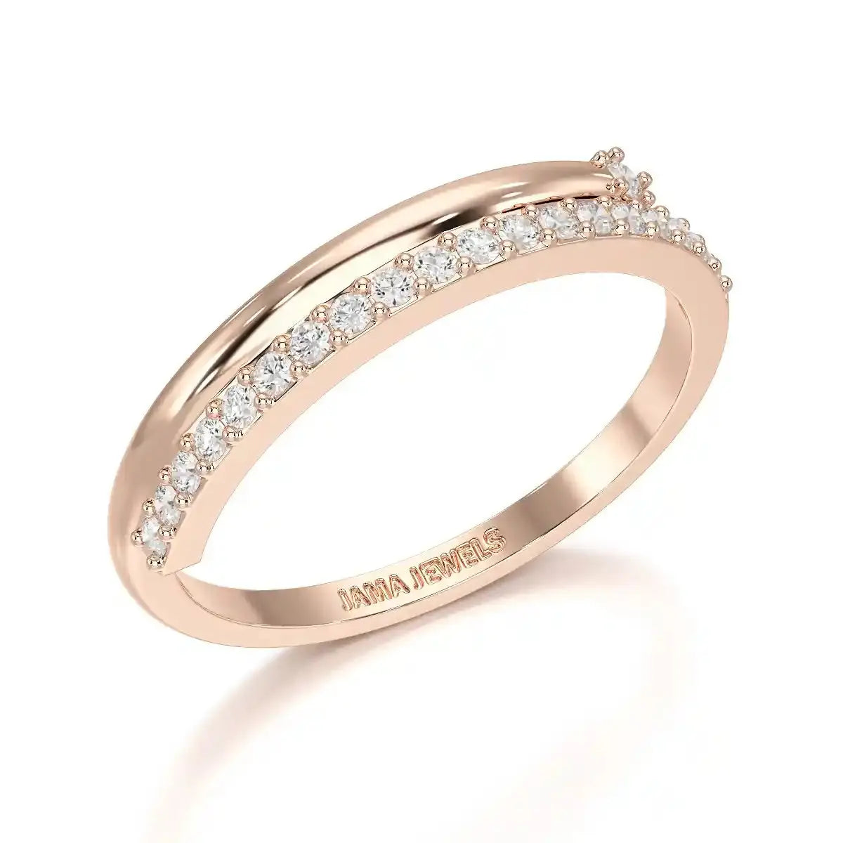 0.20 CT Round Cut Lab Diamond Split Ring Jama Jewels