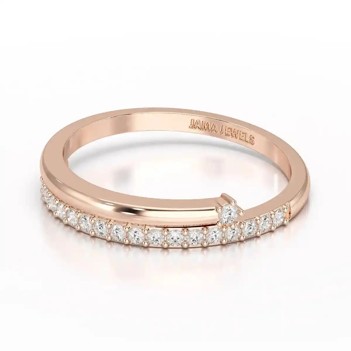 0.20 CT Round Cut Lab Diamond Split Ring Jama Jewels