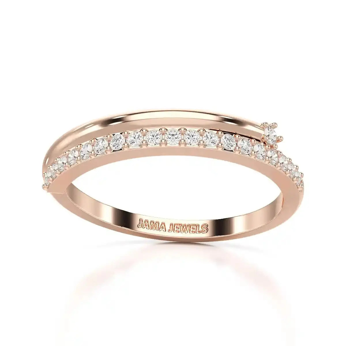 0.20 CT Round Cut Lab Diamond Split Ring Jama Jewels