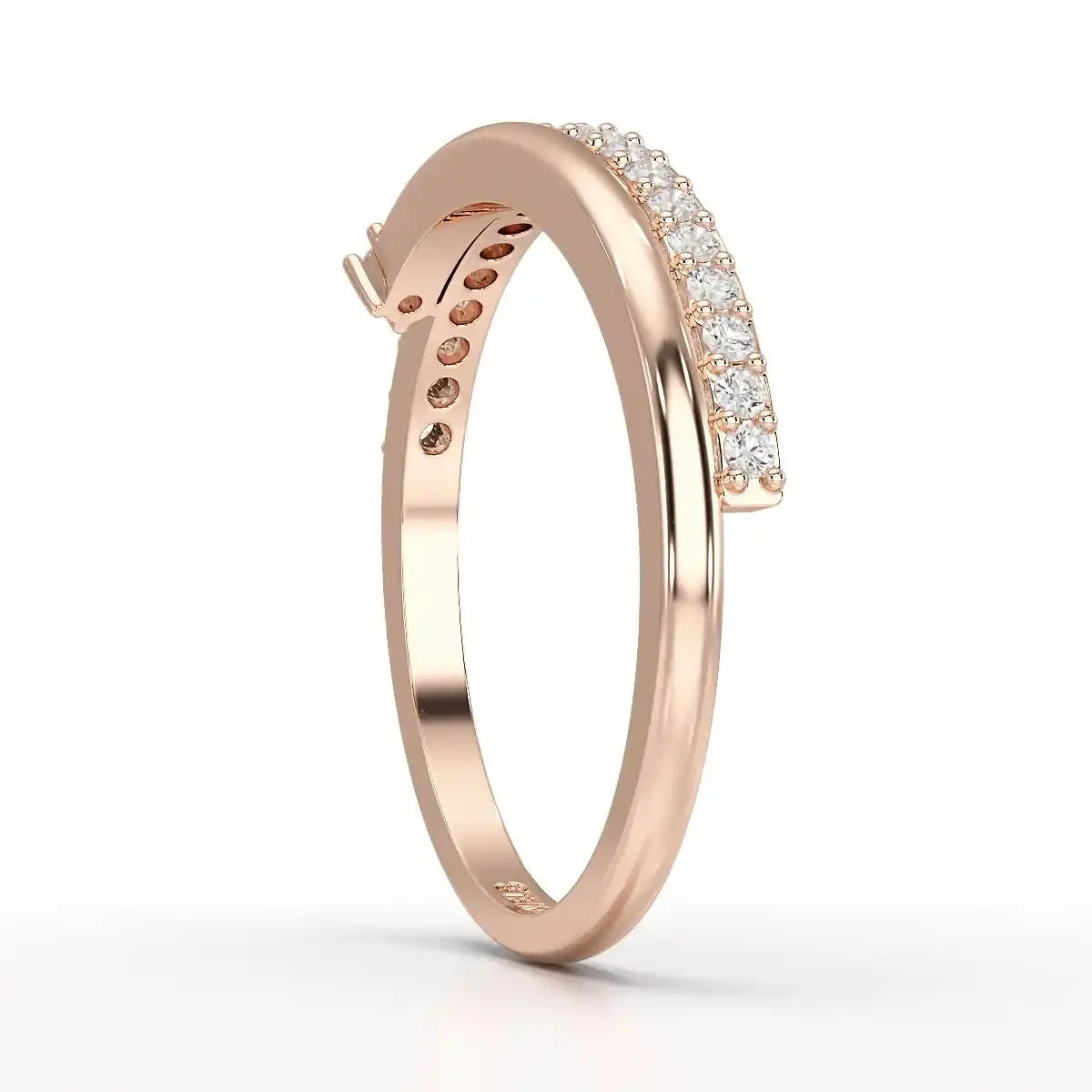 0.20 CT Round Cut Lab Diamond Split Ring Jama Jewels