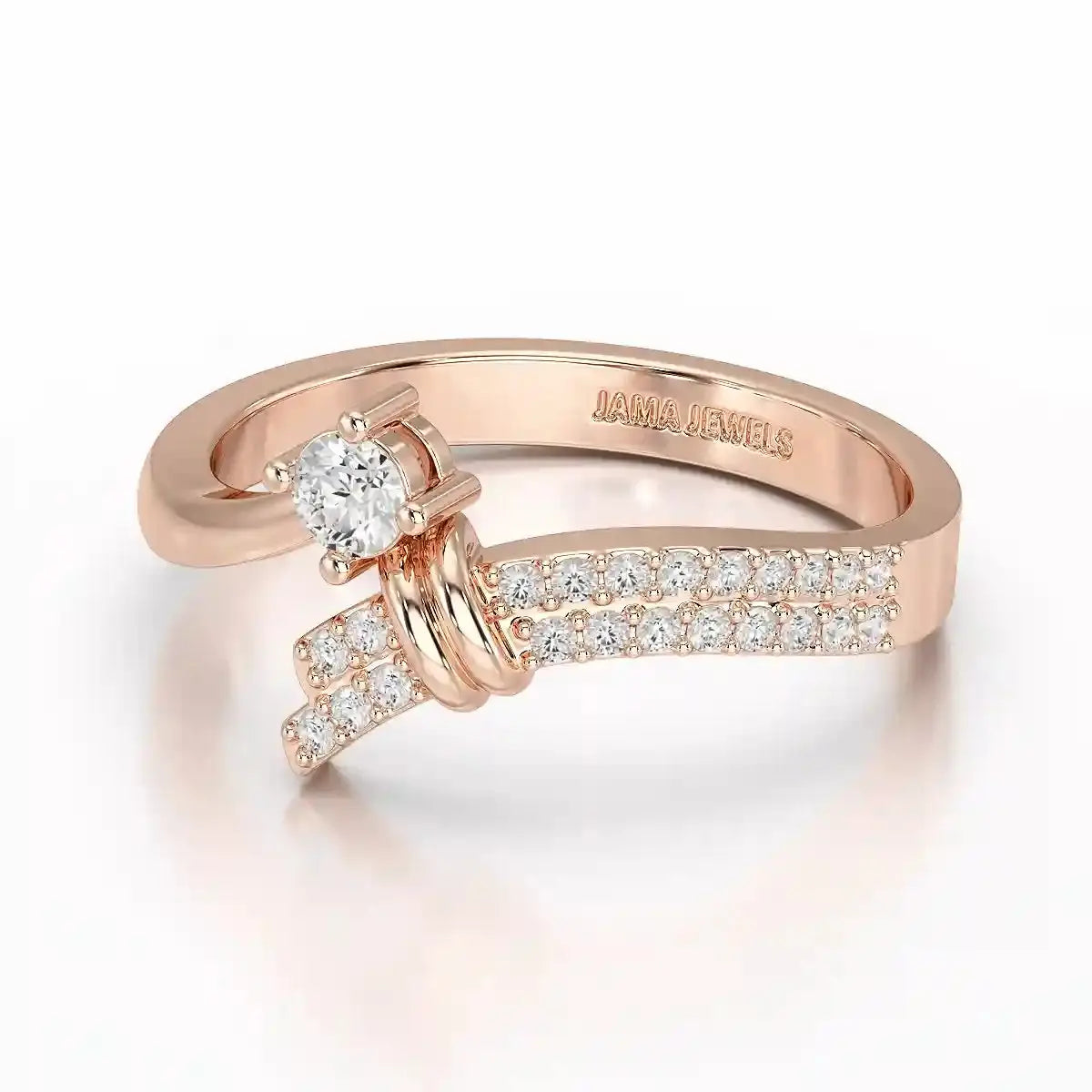 0.20 CT Round Cut Lab Diamond Bypass Ring Jama Jewels