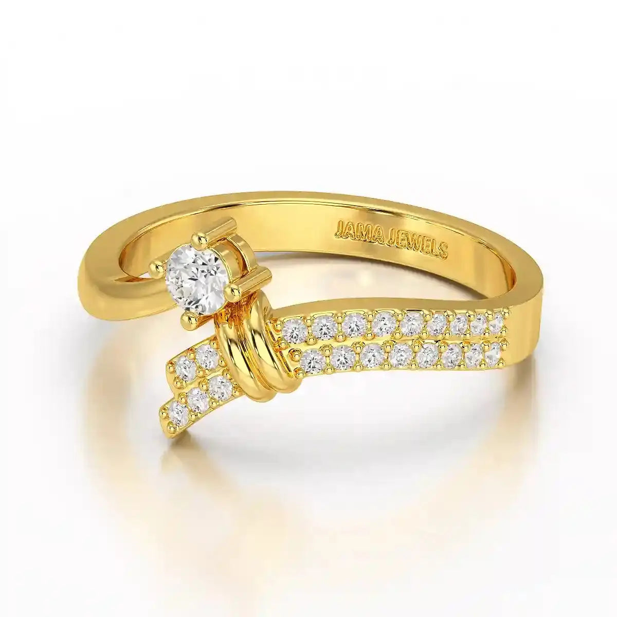 0.20 CT Round Cut Lab Diamond Bypass Ring Jama Jewels