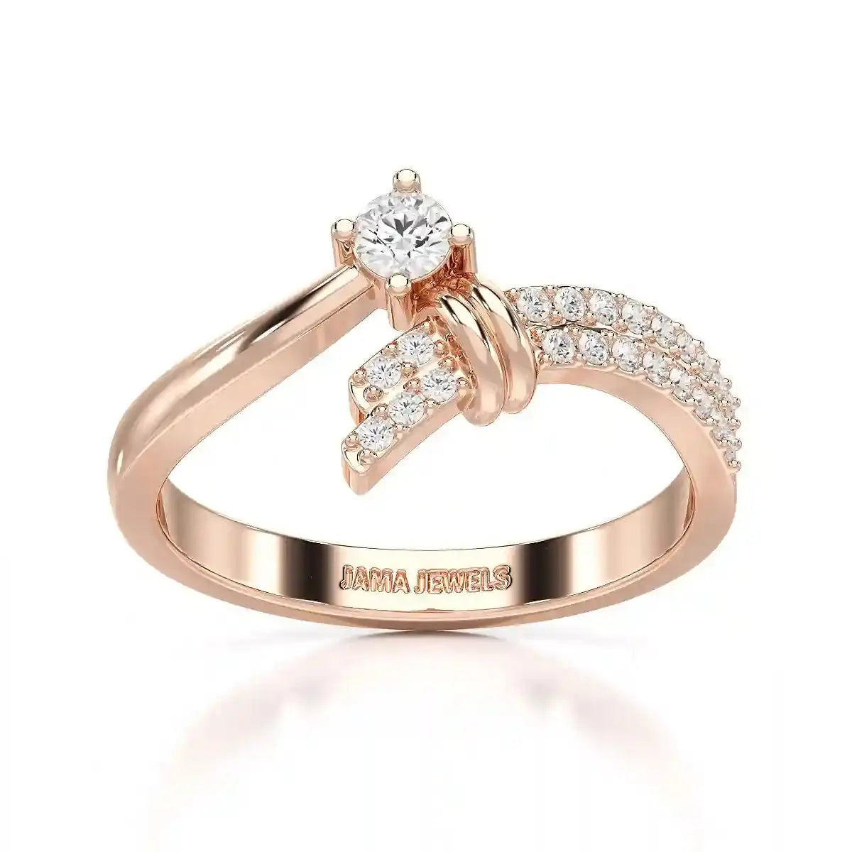 0.20 CT Round Cut Lab Diamond Bypass Ring Jama Jewels