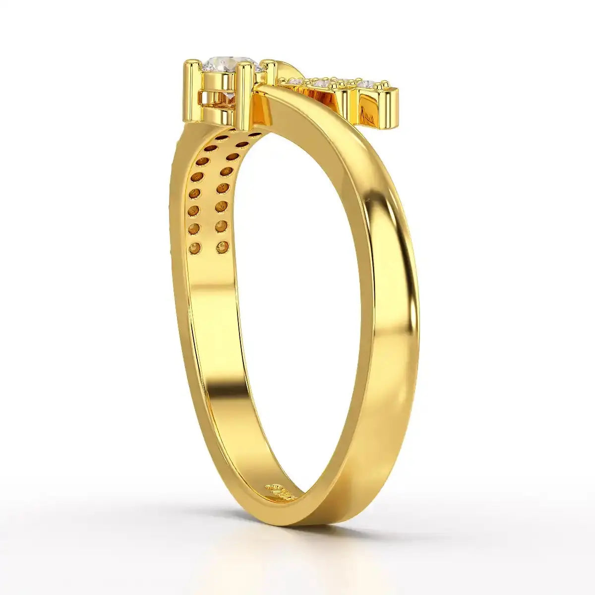 0.20 CT Round Cut Lab Diamond Bypass Ring Jama Jewels