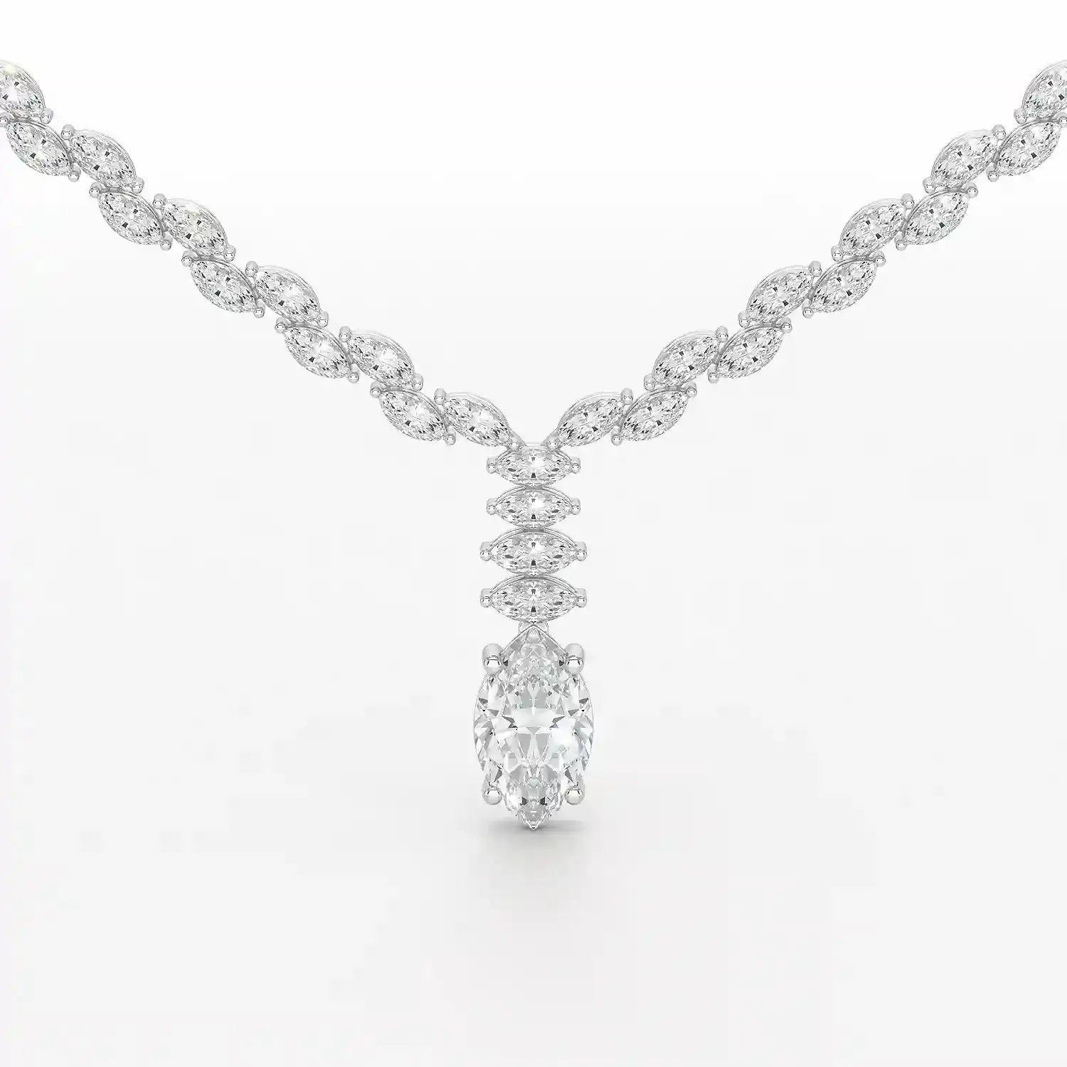19.9 CT Marquise Cut Lab Diamond Necklace Jama Jewels