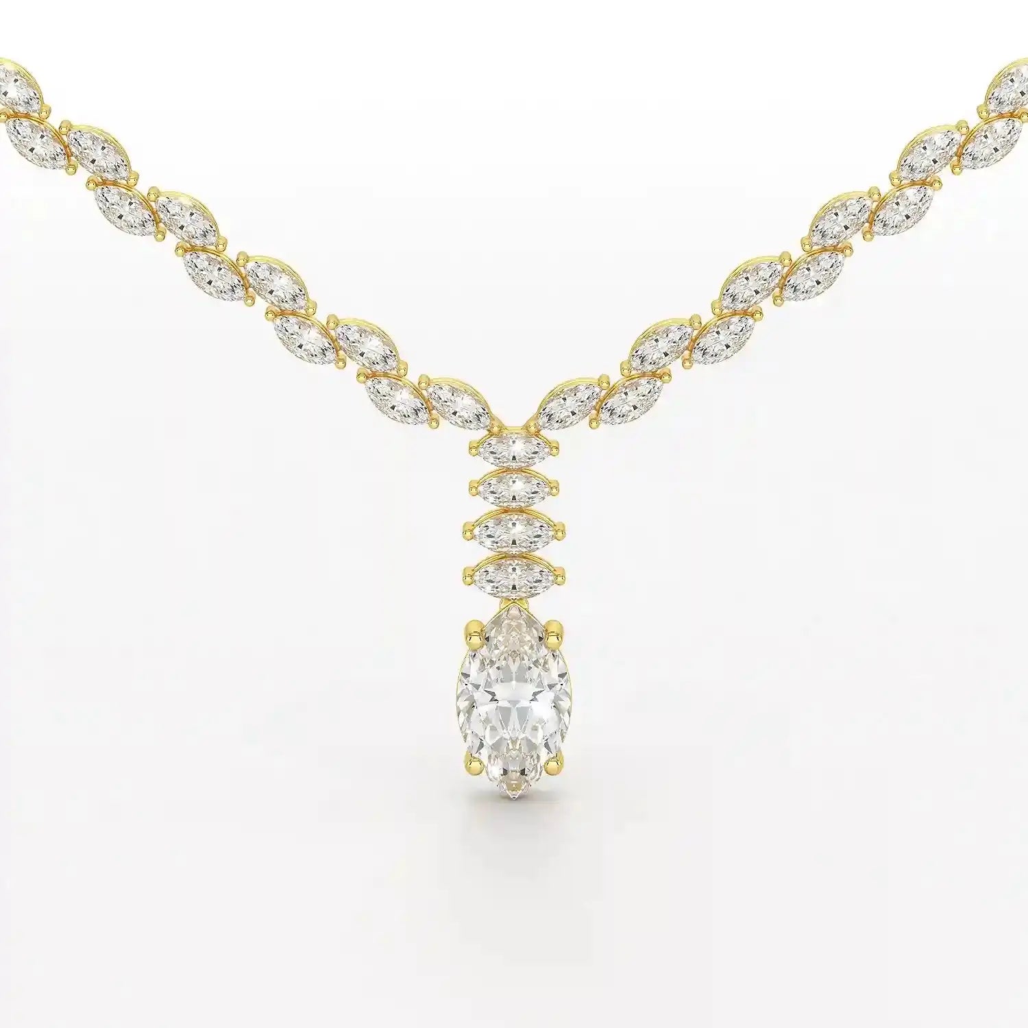 19.9 CT Marquise Cut Lab Diamond Necklace Jama Jewels