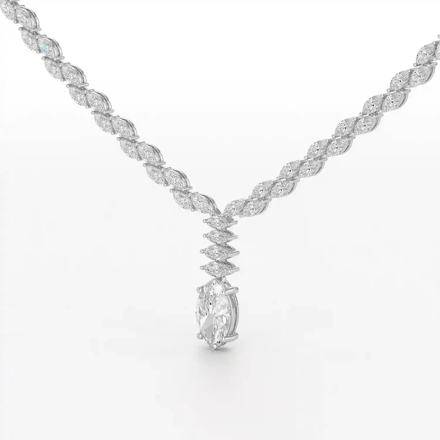 19.9 CT Marquise Cut Lab Diamond Necklace Jama Jewels