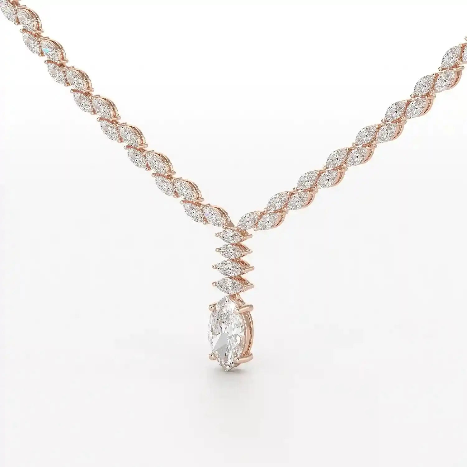 19.9 CT Marquise Cut Lab Diamond Necklace Jama Jewels