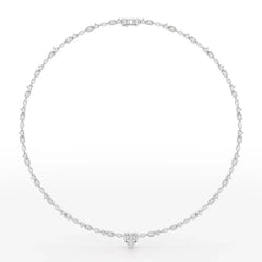 12.54 CT Heart Cut Lab Diamond Tennis Necklace Jama Jewels