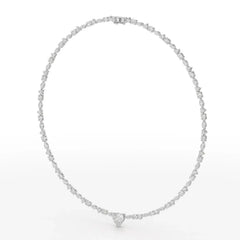 12.54 CT Heart Cut Lab Diamond Tennis Necklace Jama Jewels