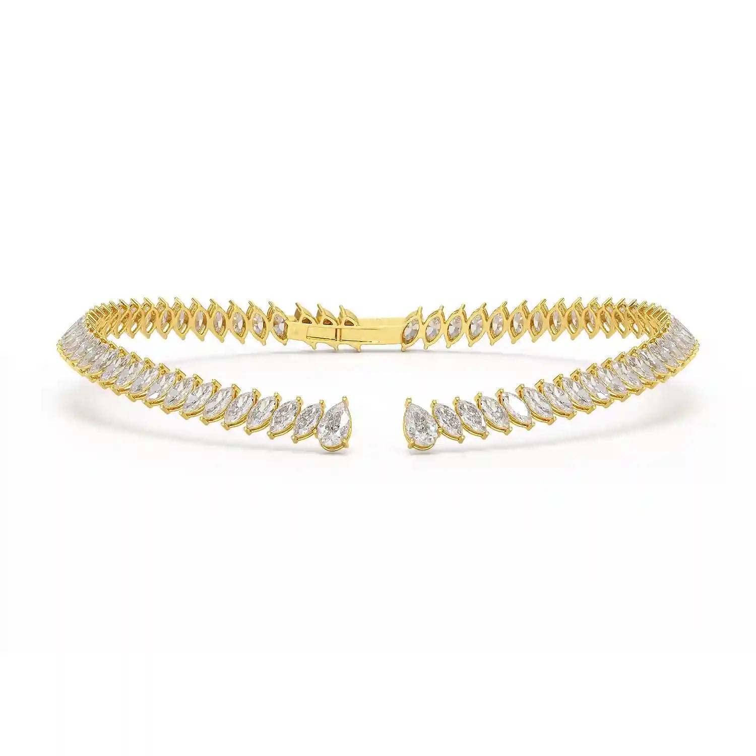 37.17 CT Pear and Marquise Cut Lab Diamond Necklace