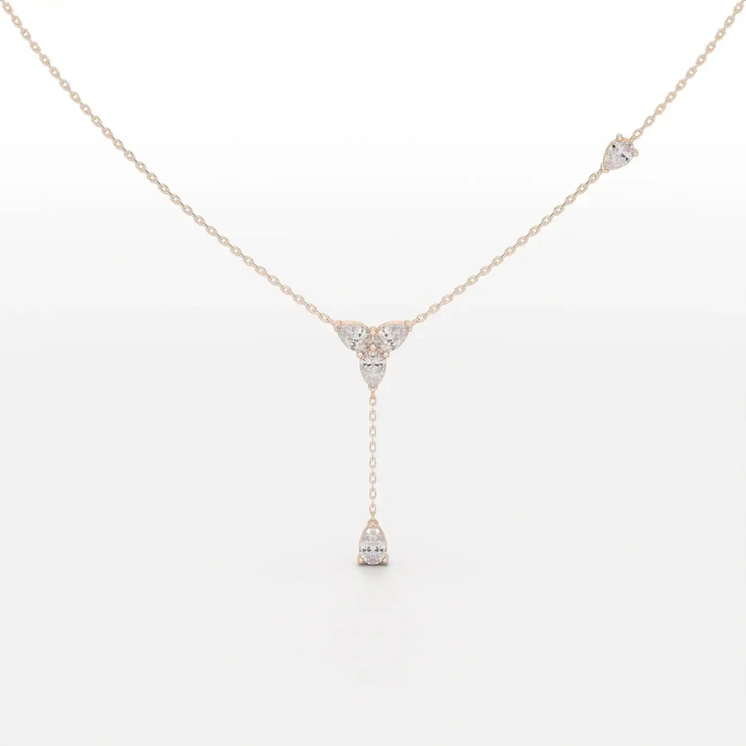1 CT Drop Necklace with Pear Cut Lab Diamonds Jama Jewels
