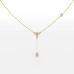 1 CT Drop Necklace with Pear Cut Lab Diamonds Jama Jewels