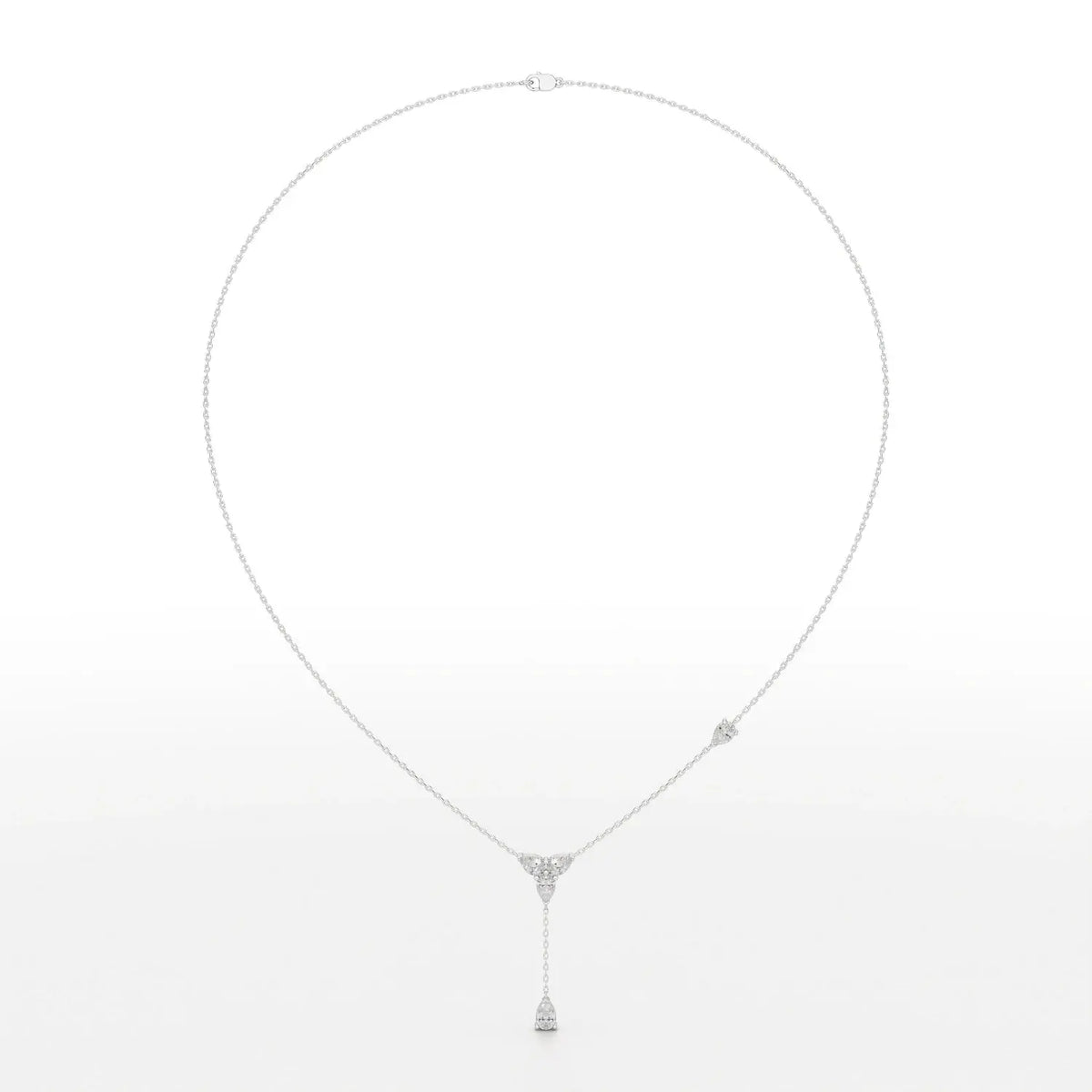 1 CT Drop Necklace with Pear Cut Lab Diamonds Jama Jewels