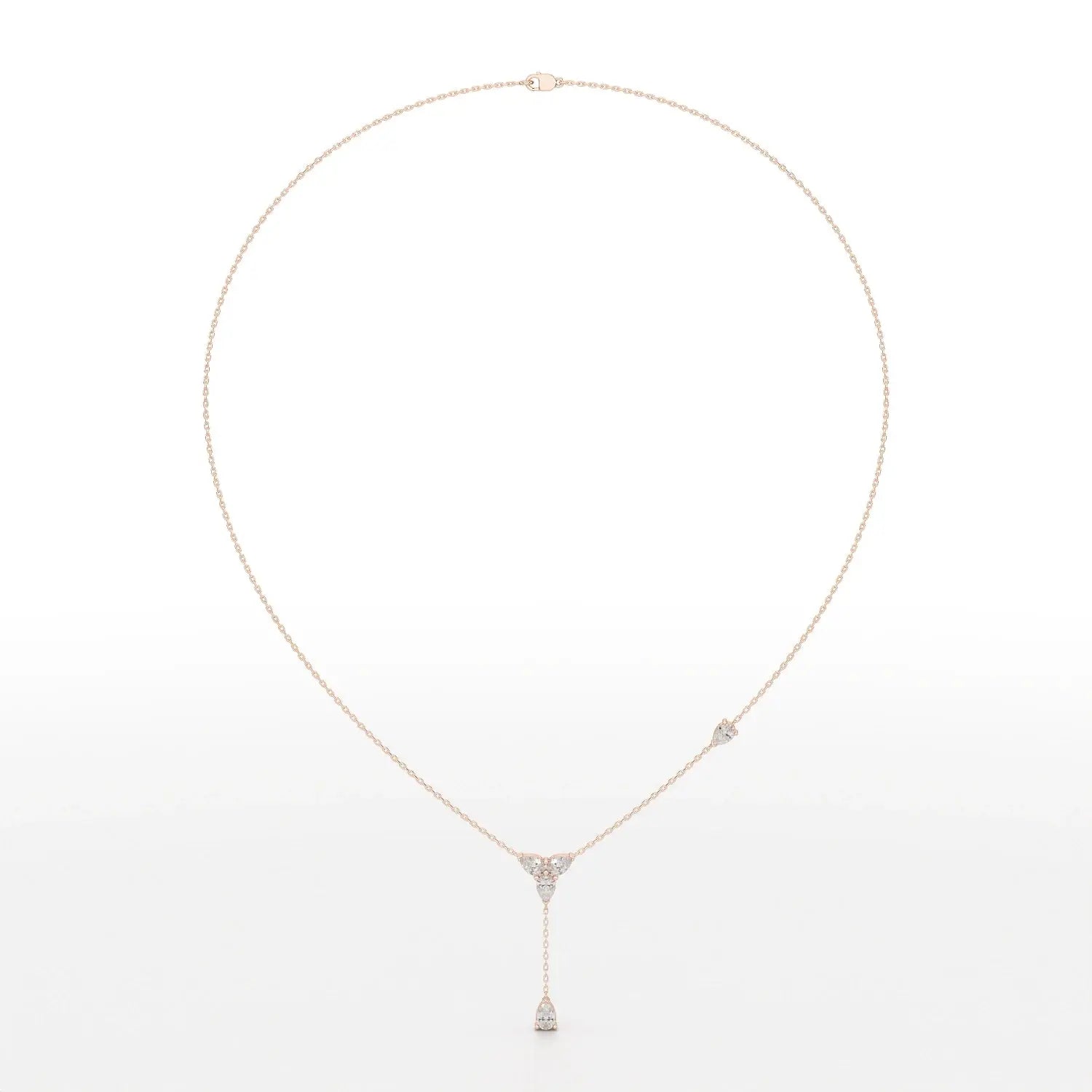 1 CT Drop Necklace with Pear Cut Lab Diamonds Jama Jewels