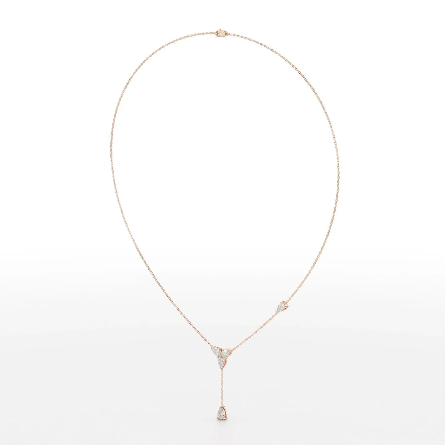 1 CT Drop Necklace with Pear Cut Lab Diamonds Jama Jewels