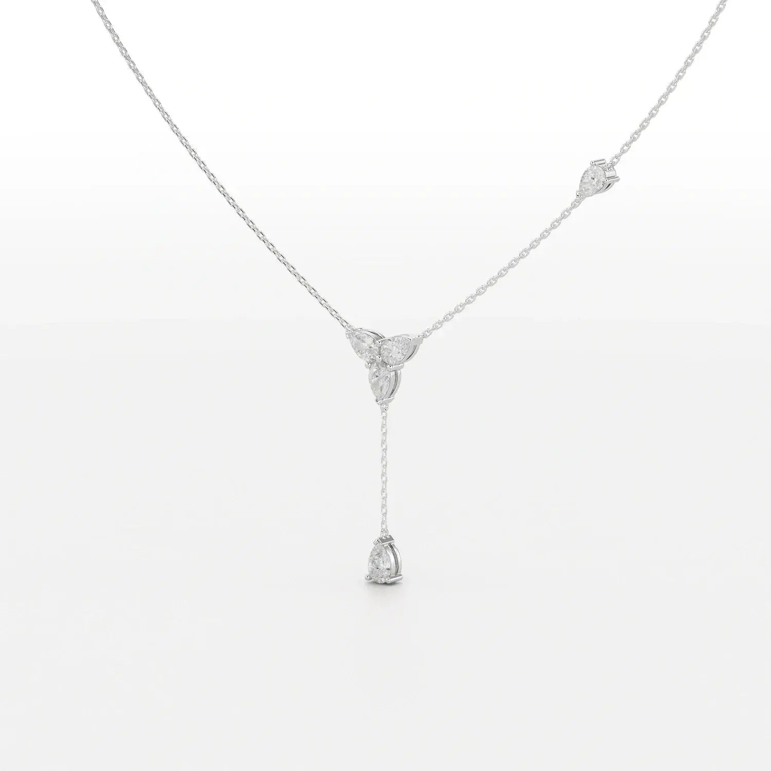 1 CT Drop Necklace with Pear Cut Lab Diamonds Jama Jewels
