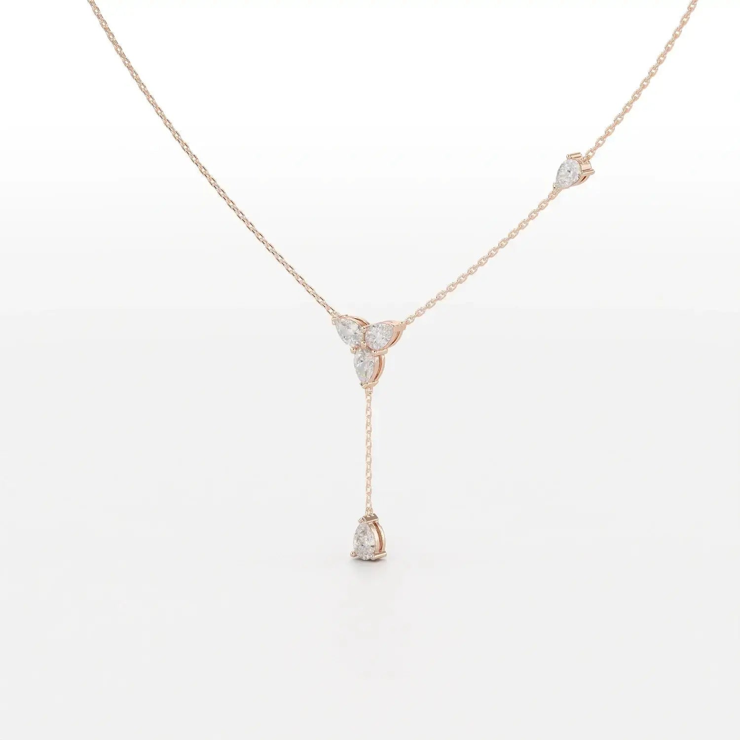 1 CT Drop Necklace with Pear Cut Lab Diamonds Jama Jewels
