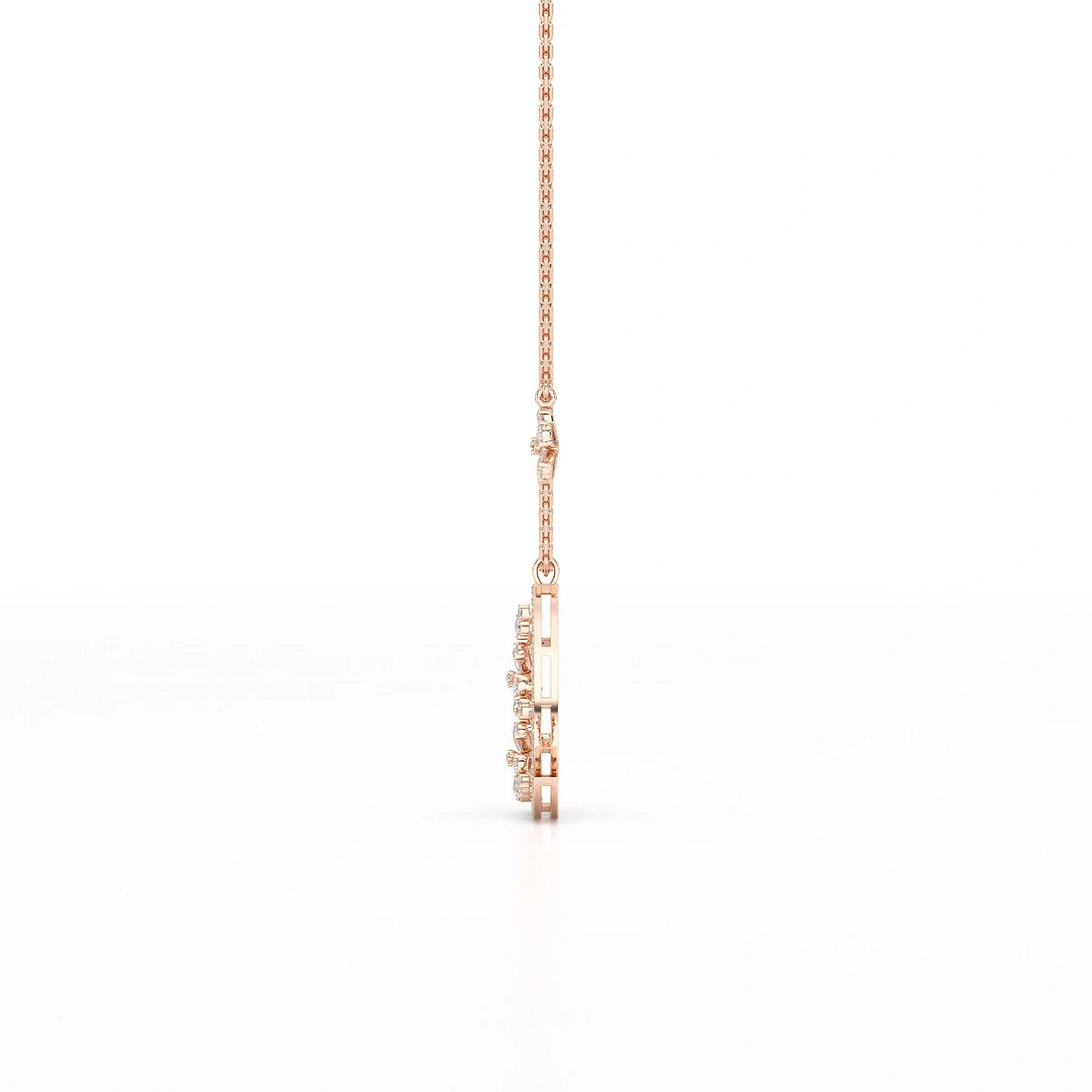 1.58 CT Lab Diamond Moon Shaped Chain Pendant