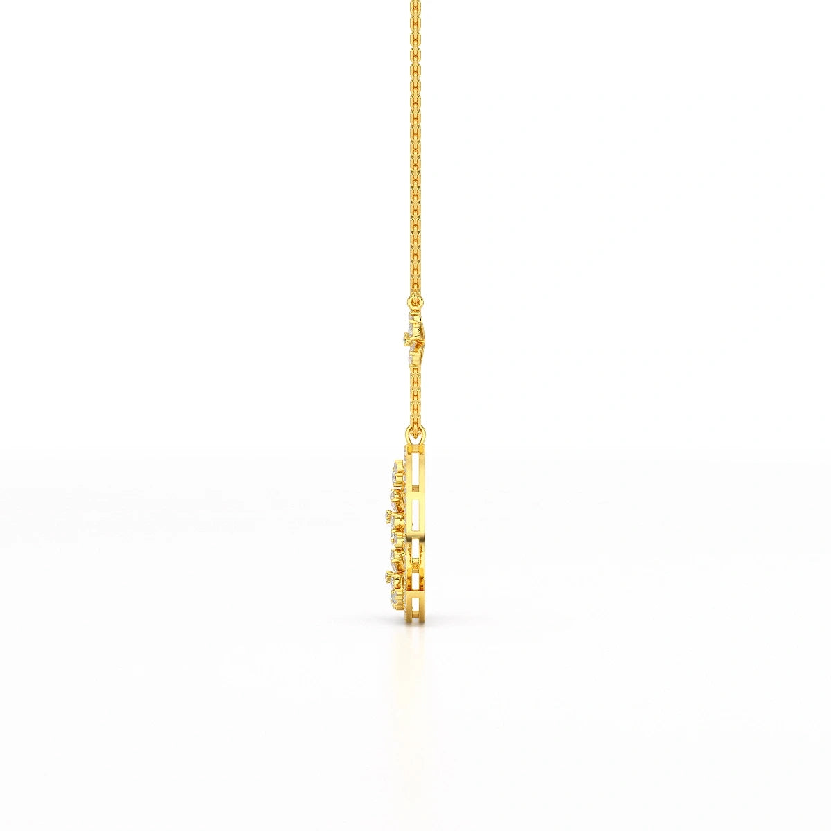 1.58 CT Lab Diamond Moon Shaped Chain Pendant