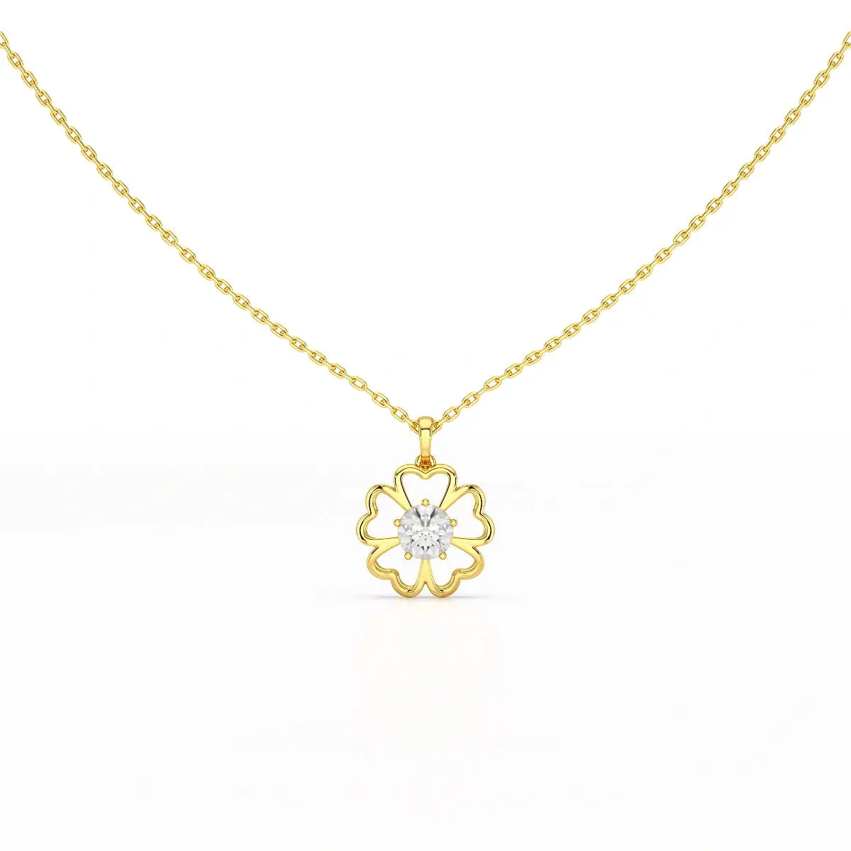 0.65 CT Heart Shape Pave Setting Chain Pendant With Round Cut Lab Diamonds Jama Jewels