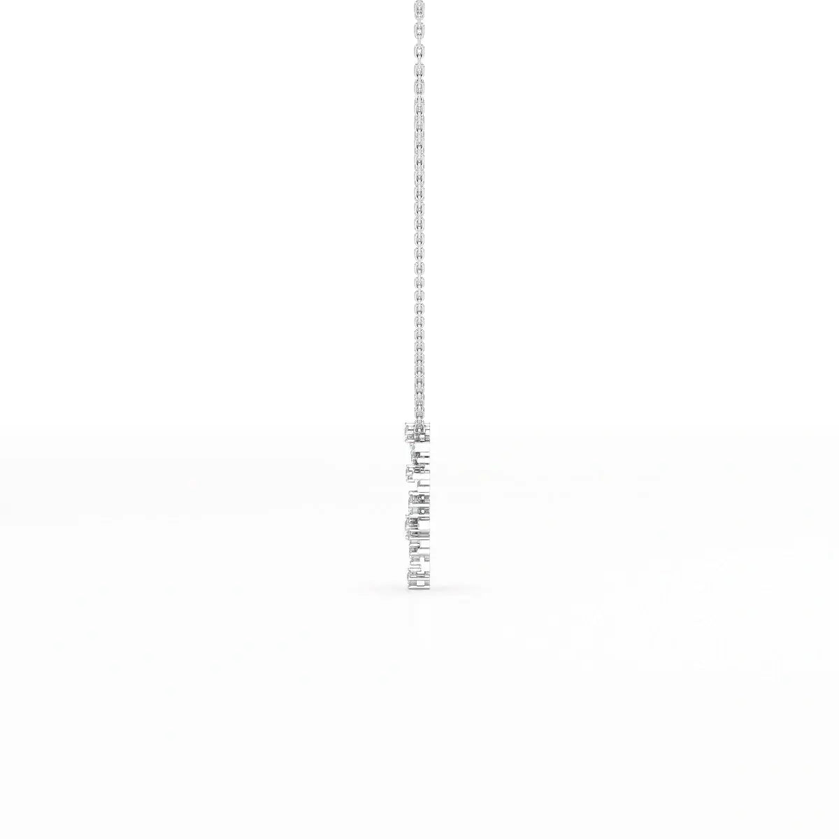 0.35 CT Lines Lab Diamond Chain Pendant with Round Cut Diamonds Jama Jewels