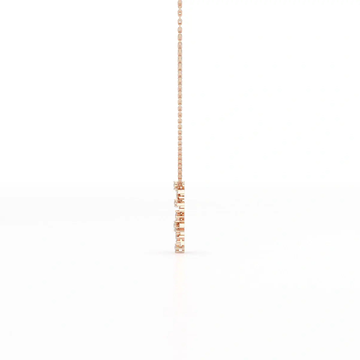 0.35 CT Lines Lab Diamond Chain Pendant with Round Cut Diamonds Jama Jewels