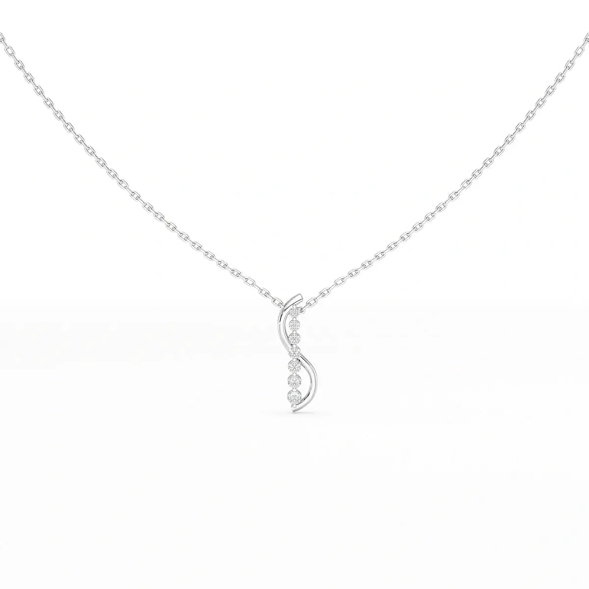 0.15 CT Round Cut Lab Diamond Swirl Chain Pendant Jama Jewels
