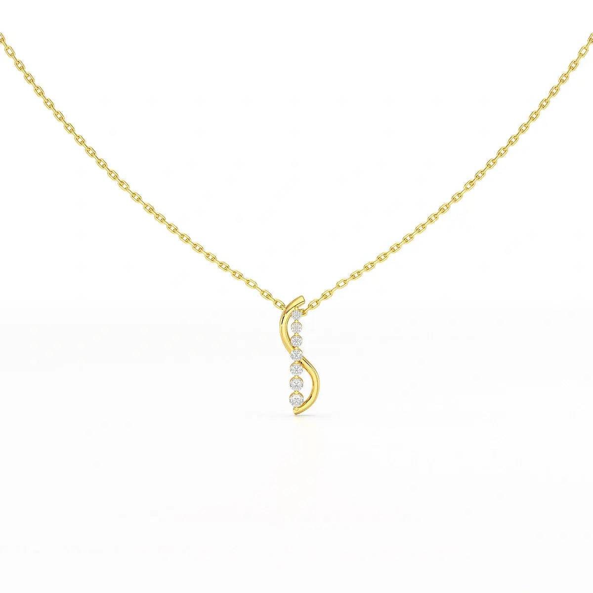 0.15 CT Round Cut Lab Diamond Swirl Chain Pendant Jama Jewels