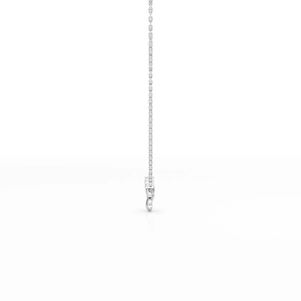 0.20 CT Flower Shape Lab Diamond Chain Pendant with Round Diamonds Jama Jewels