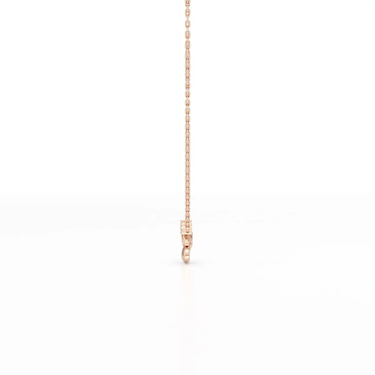 0.20 CT Flower Shape Lab Diamond Chain Pendant with Round Diamonds Jama Jewels