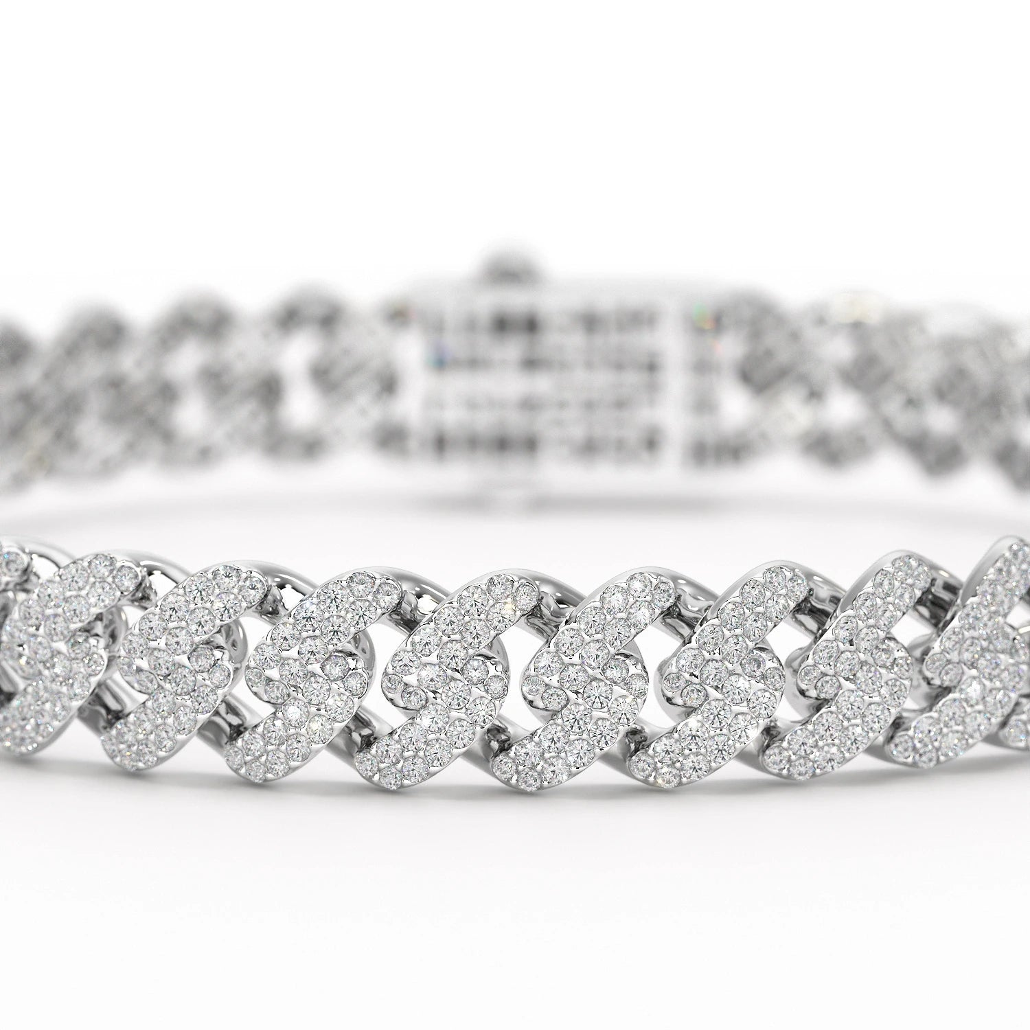 4.66 CT Round Cut Men's Cuban Bracelet