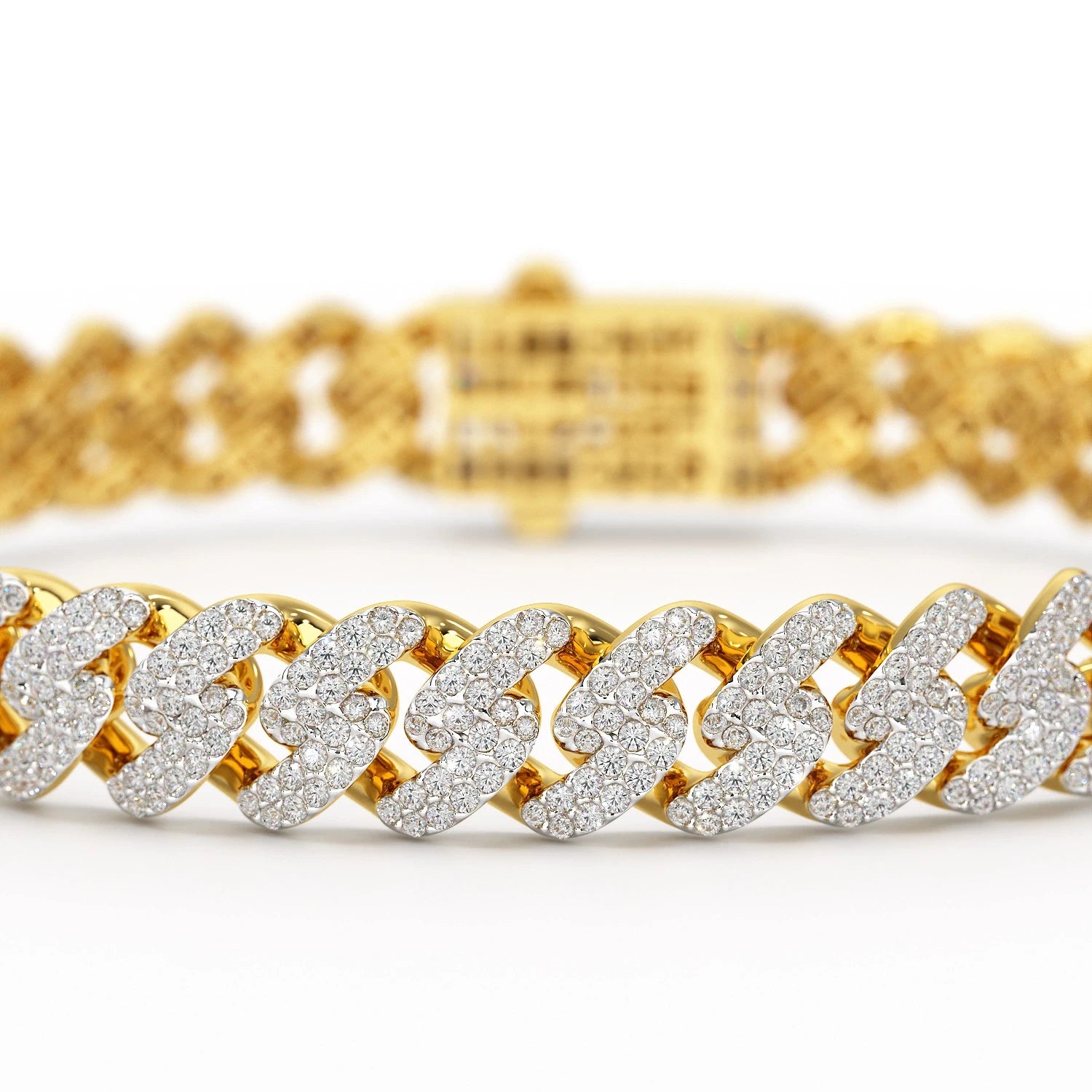 4.66 CT Round Cut Men's Cuban Bracelet