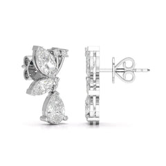 2.35 CT Pear and Marquise Cut Diamond Drop Earring Jama Jewels