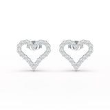0.56 CT Heart Shaped Lab Diamond Stud Earrings