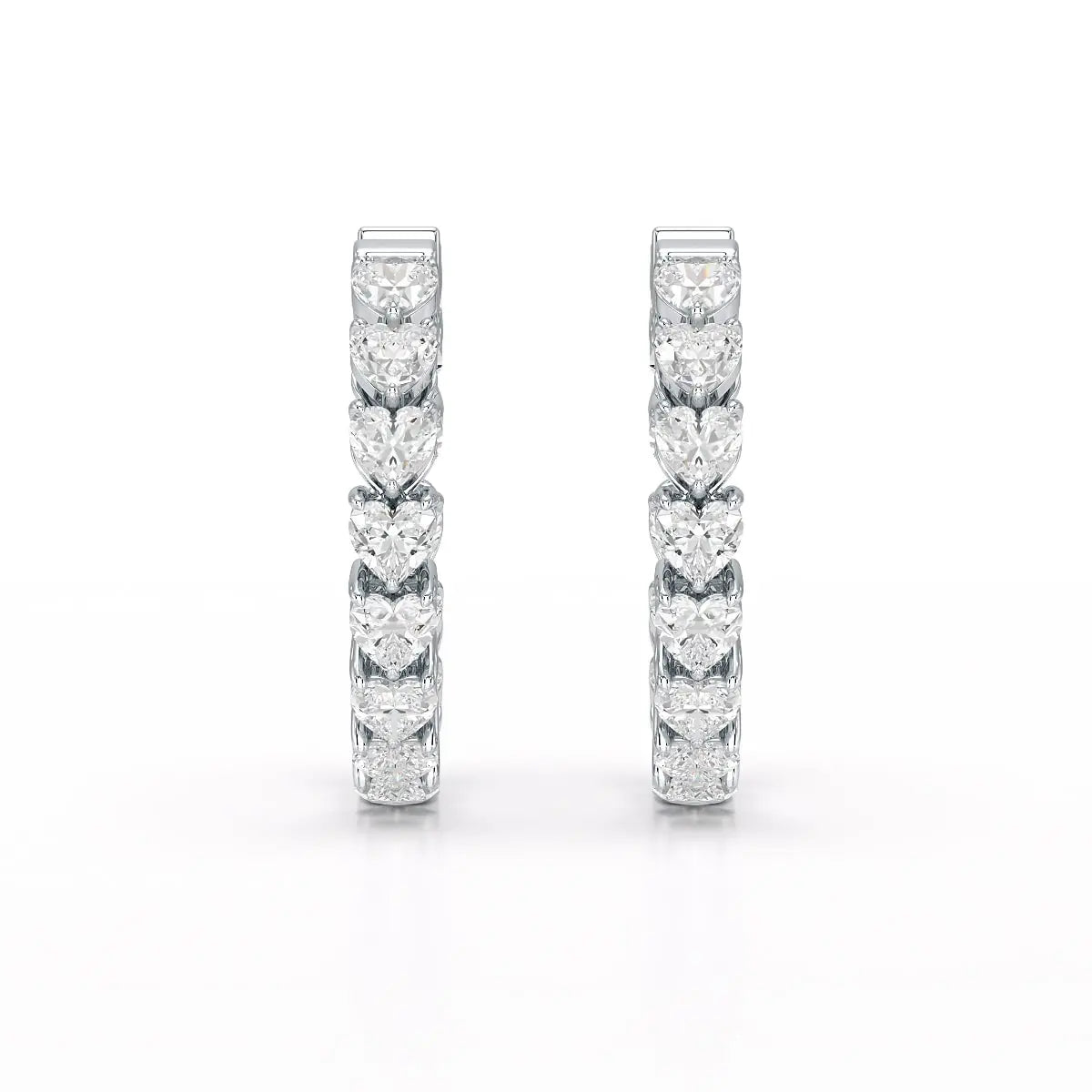 Heart Shaped Lab Grown Diamond Hoop Earrings