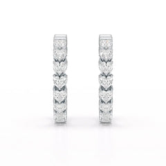 Heart Shaped Lab Grown Diamond Hoop Earrings