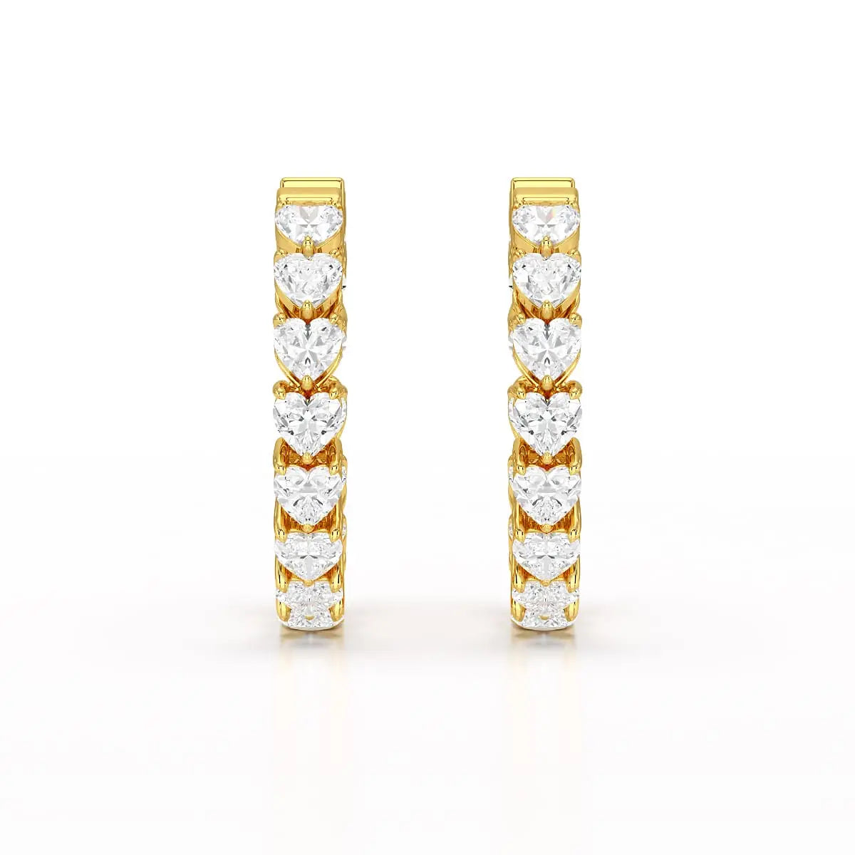 Heart Shaped Lab Grown Diamond Hoop Earrings